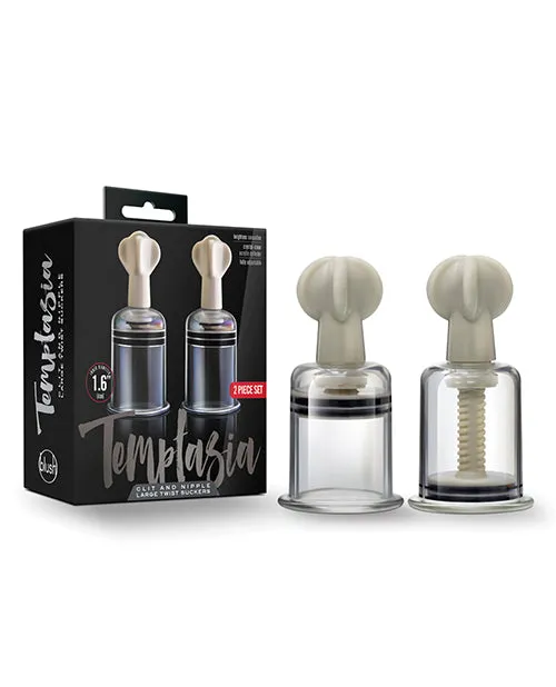 Blush Temptasia Clit Nipple Large Twist Suckers Clear Set Of 2 Blush Novelties Dildos