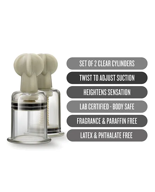 Blush Temptasia Clit Nipple Large Twist Suckers Clear Set Of 2 Blush Novelties Dildos