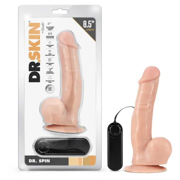 Dr Skin Dr Spin GSpot 85 Remote Control Vibrating Dildo with Suction Cup iloveexcitement Female Sex Toys