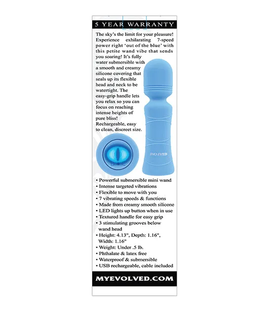 Evolved Novelties INC Vibrators Evolved Out Of The Blue Vibrating Mini Wand Blue Evolved Novelties INC Vibrators Evolved Out Of The Blue Vibrating Mini Wand Blue