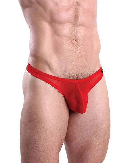 Vibrators Cocksox Cocksox Mesh Enhancing Pouch Thong Fiery Red