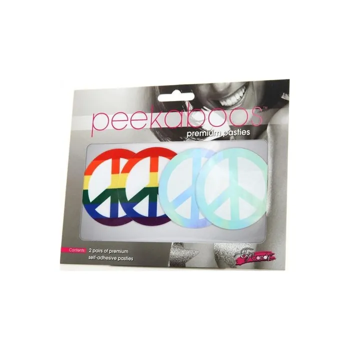 Vibrators Peekaboo Pasties Pride Peace Sign Pasties