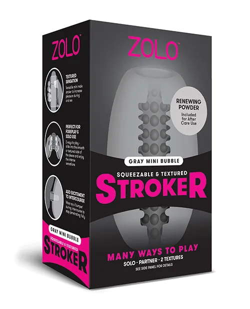 Male Sex Toys ZOLO Mini Bubble Stroker Gray Zolo