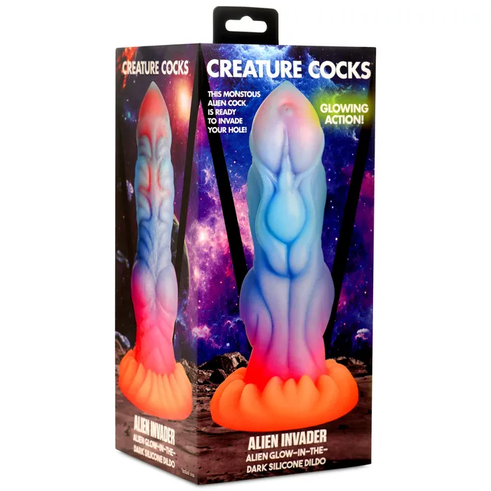 Alien Invader GlowInTheDark Silicone Dildo Creature Cocks Dildos