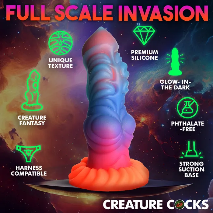 Alien Invader GlowInTheDark Silicone Dildo Creature Cocks Dildos