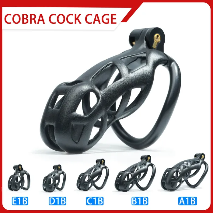 CHASTITY CAGE CO Male Sex Toys Black Cobra Chastity Cage Kit 177 To 413 Inches Long CHASTITY CAGE CO Male Sex Toys Black Cobra Chastity Cage Kit 177 To 413 Inches Long