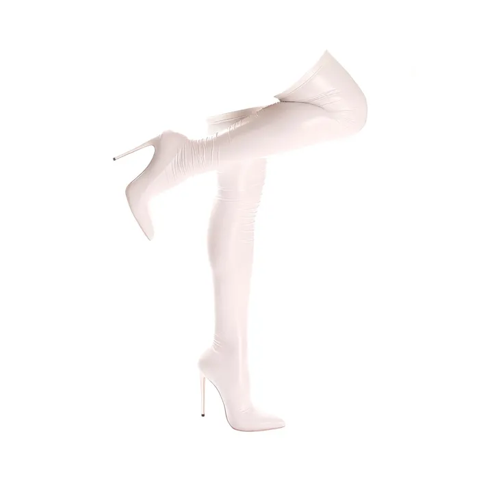 Couples House of Dasein Shoes Boots Sexy Glossy 12Cm Stiletto Heel Pu Leather Sock Boots Fetish Shoes
