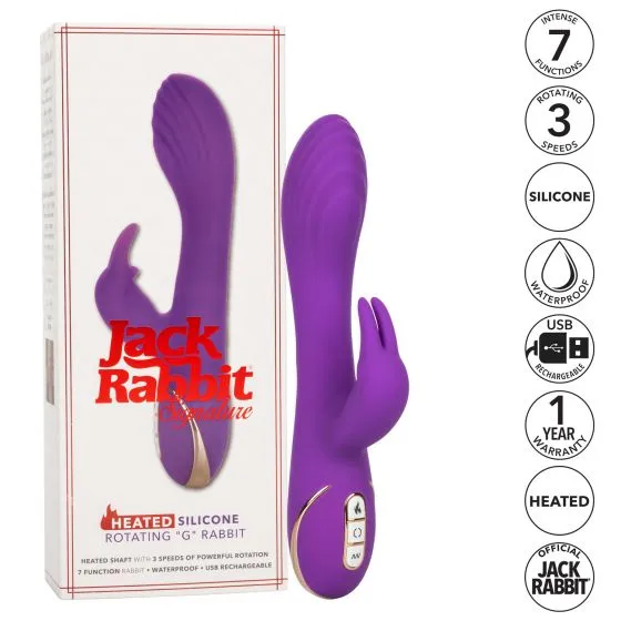 Female Sex Toys CalExotics Jack Rabbit Signature Heated Silicone Rotating G Rabbit