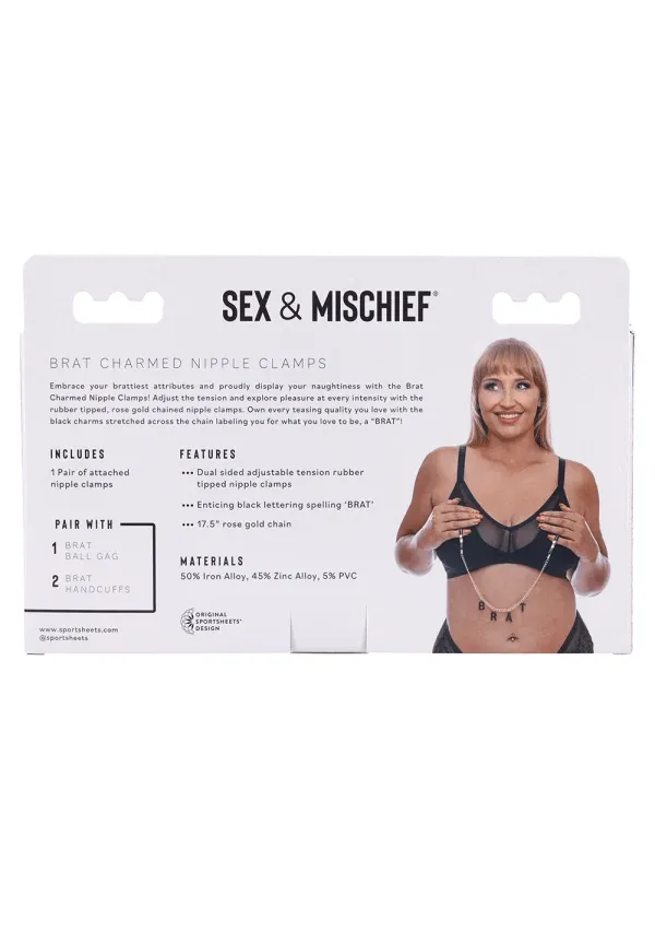 Nipple Clitoral Toys Sex Mischief Brat Charmed Nipple Clamps