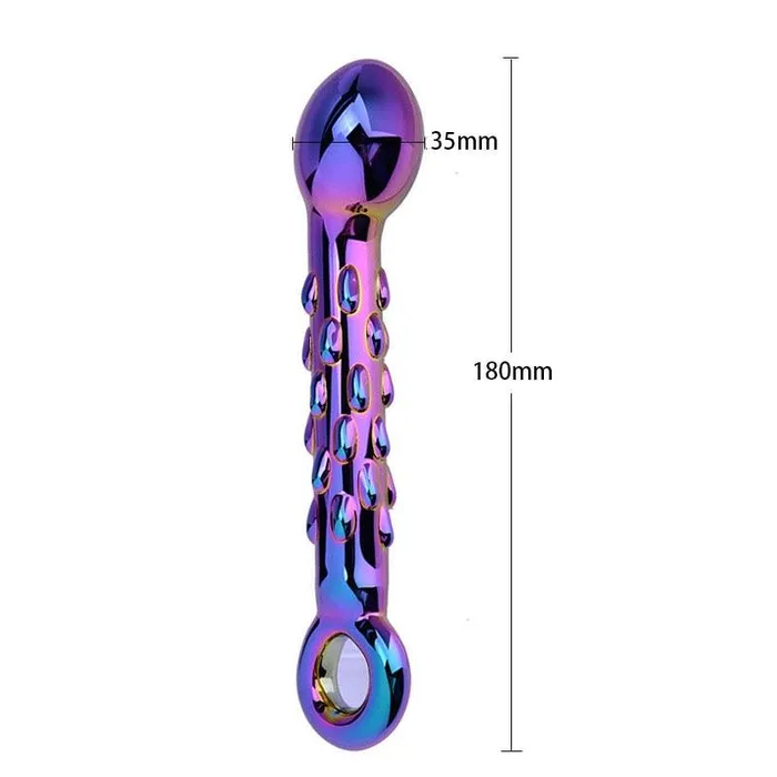 NonVibrating Butt Plugs Long Glass Crystal Butt Plug With Pull Ring Anal Sex Toy House of Dasein Male Sex Toys