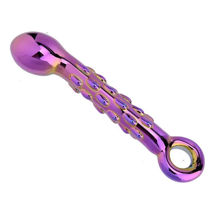 NonVibrating Butt Plugs Long Glass Crystal Butt Plug With Pull Ring Anal Sex Toy House of Dasein Male Sex Toys
