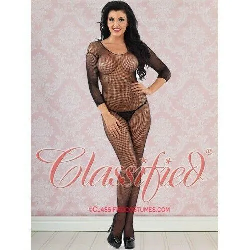 Classified Anal Crotchless Fishnet Catsuit Black White or Red