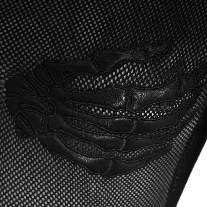 EVEs SECRETS Anal Mesh Sleeve Top Skeleton Hands Design Slim Black Fit