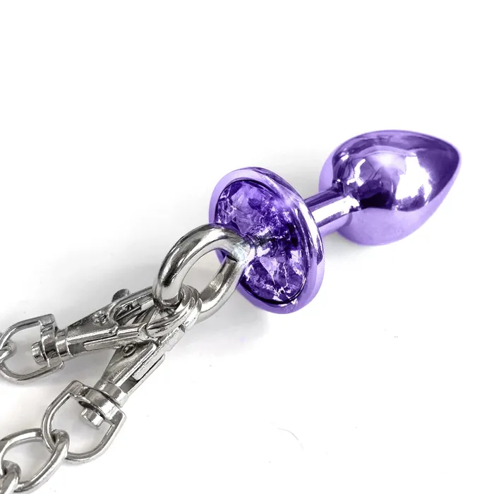 Global Novelties LLC Anal Nixie Metal Butt Plug Furry Handcuff Set Medium All Colors