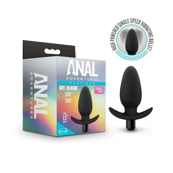 Lonbrook Anal Anal Adventures Platinum Silicone SADDLE PLUG Black Vibrating Butt Plug Lonbrook Anal Anal Adventures Platinum Silicone SADDLE PLUG Black Vibrating Butt Plug