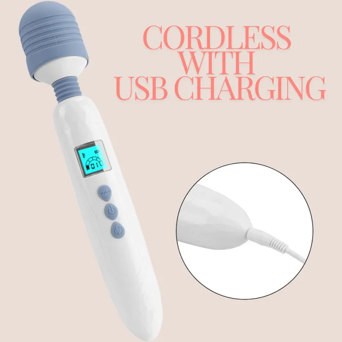 Female Sex Toys House of Chastity Cordless Magic Wand Stimulator Massager With LCD Display