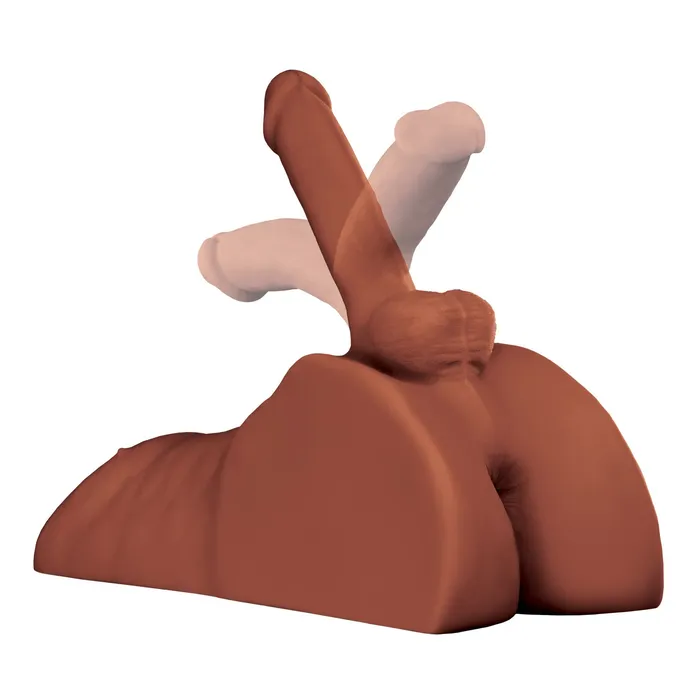PDX Plus Perfect Ride Lifelike Mega Masturbator Brown PDX Brands Male Sex Toys
