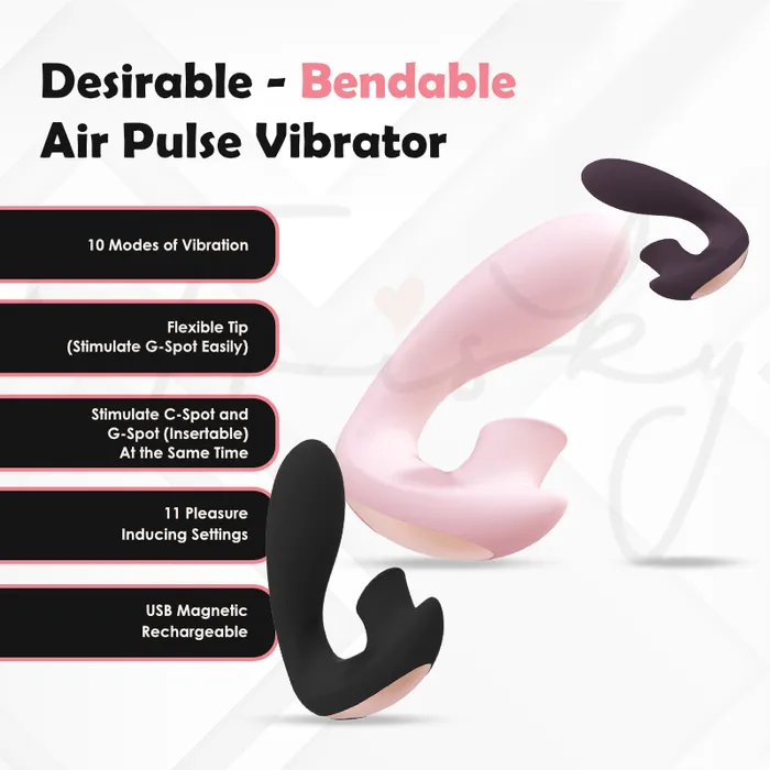 SHOTS Vibrators SHOTS Desirable Bendable Air Pulse Vibrator Black
