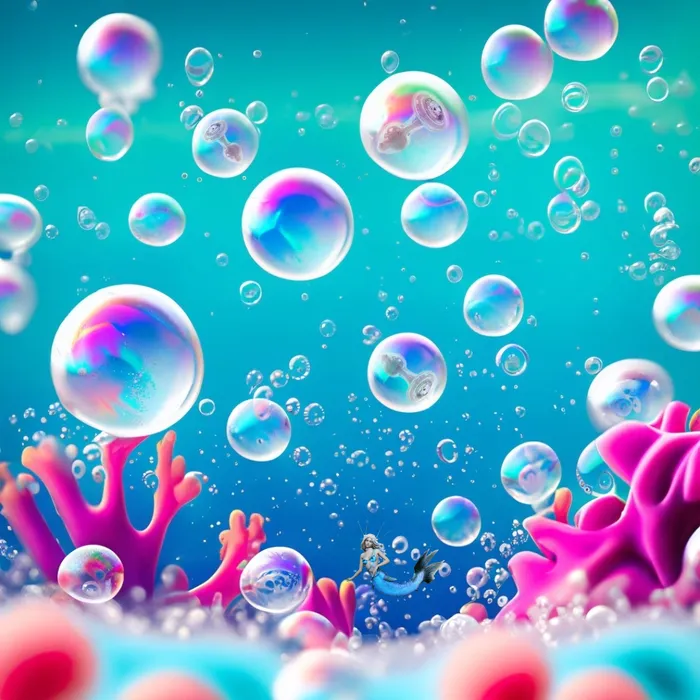 Anal CrystalDelights Sea Blue Mermaid Bubbles Plug