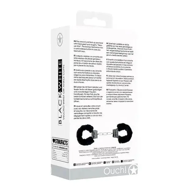 Anal Shots America Shots Ouch Black White Velcro Handankle Cuffs Black
