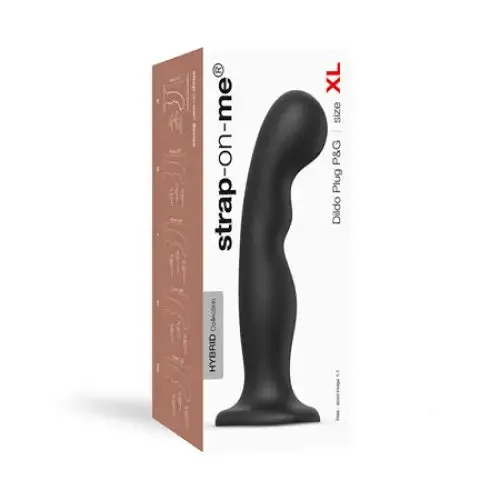 Anal StrapOnMe StrapOnMe Hybrid Collection Silicone Dildo Plug PG Black XL Anal StrapOnMe StrapOnMe Hybrid Collection Silicone Dildo Plug PG Black XL