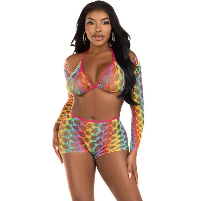 Couples Leg Avenue LEG AVENUE THREE PIECE SET MULTICOLOR