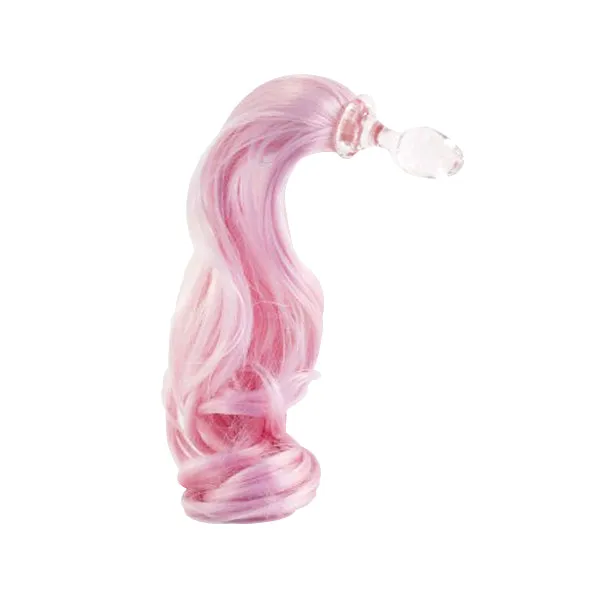 Crystal Delights Anal Baby Pink Crystal Minx Detachable Faux Pony Tail Plug