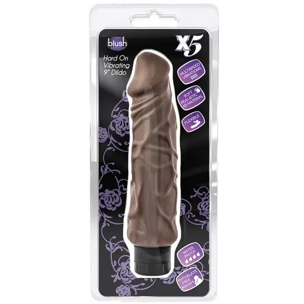 Dildos Blush Blush X5 Plus Hard On Realistic 9 in Vibrating Dildo Beige