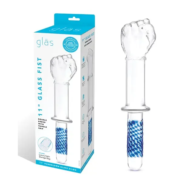 Dildos Electric Eel INC Glas 11 Fist Double Ended wHandle Grip