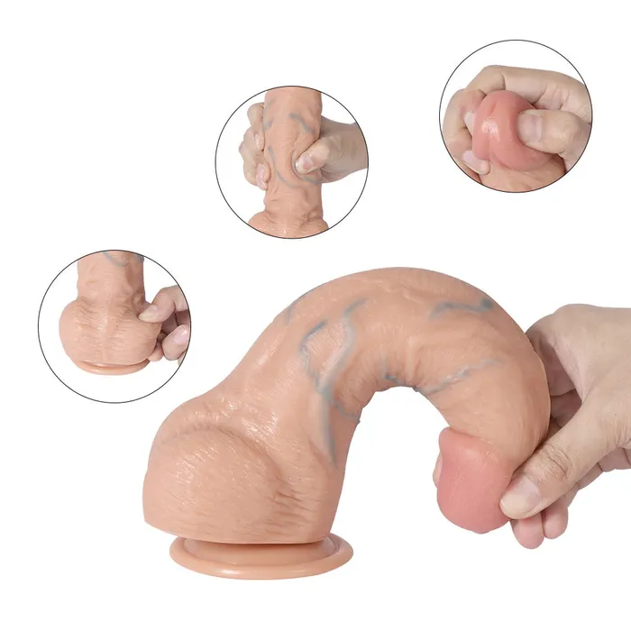 G12 DualDensity Realistic Veins Texture Suction Cup Dildo with Balls 9 Inch Modi Dildos