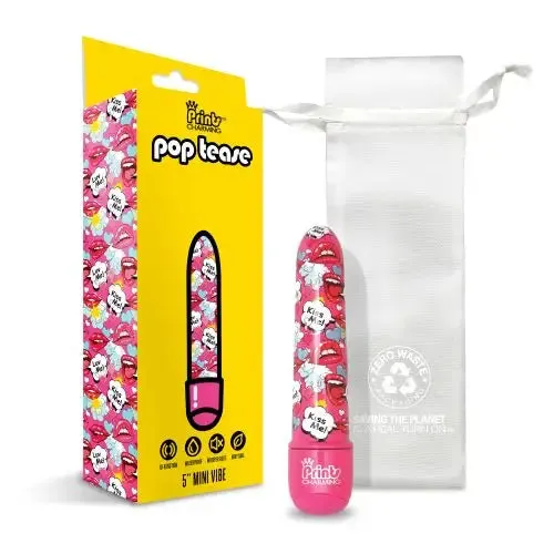 Global Novelties Vibrators Prints Charming Pop Tease 5in Mini Vibe Kiss Me Pink Global Novelties Vibrators Prints Charming Pop Tease 5in Mini Vibe Kiss Me Pink