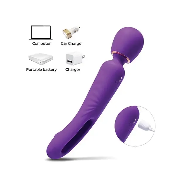 Honey Play Box Vibrators Riley Vibrating Massage Wand Gspot Tapping Stimulator Purple
