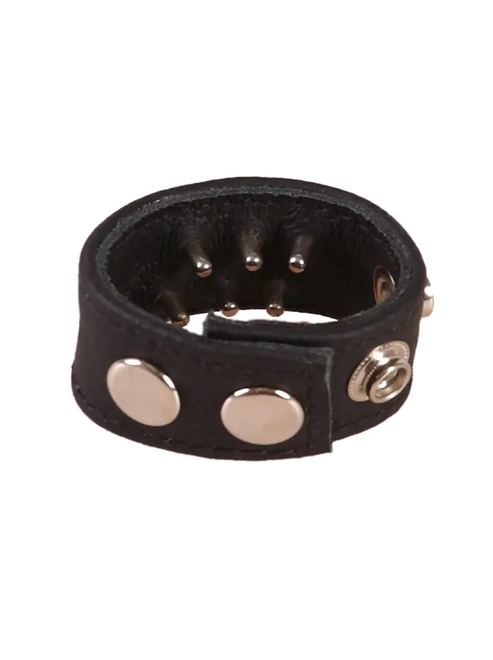 HonourSkintwocom Female Sex Toys Leather Cock Strap with Stimulators