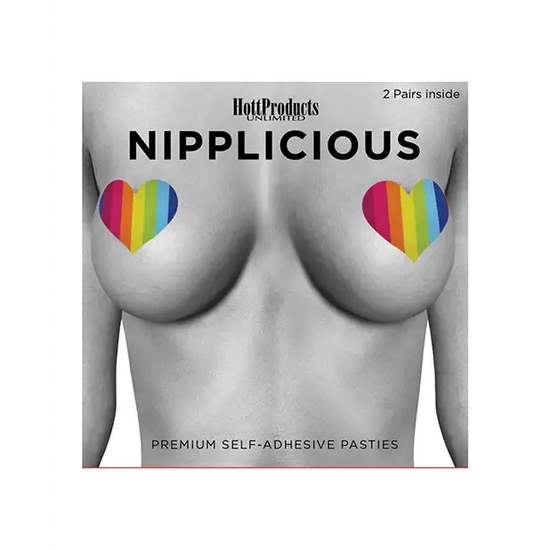 Hott Products Anal Nipplious Rainbow Nipple Pasties Pack Of 2 heart Lips