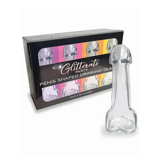 Male Sex Toys Little Genie Glitterati Party 6 oz Penis Shaped Drinking Glass 4Pack Male Sex Toys Little Genie Glitterati Party 6 oz Penis Shaped Drinking Glass 4Pack
