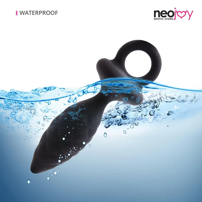 Male Sex Toys Neojoy Neojoy Silicone Anal Plug with Loop Black