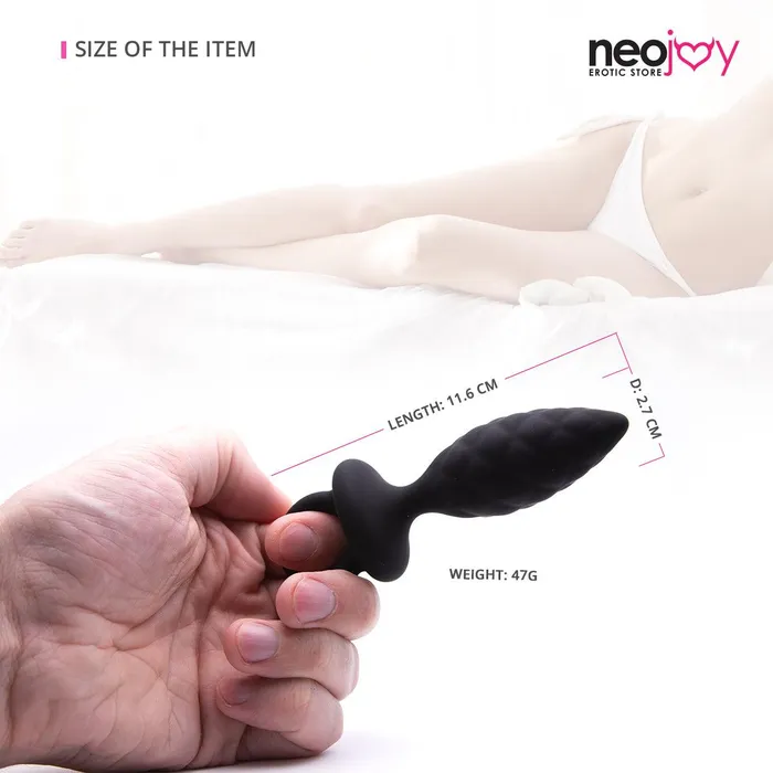 Male Sex Toys Neojoy Neojoy Silicone Anal Plug with Loop Black