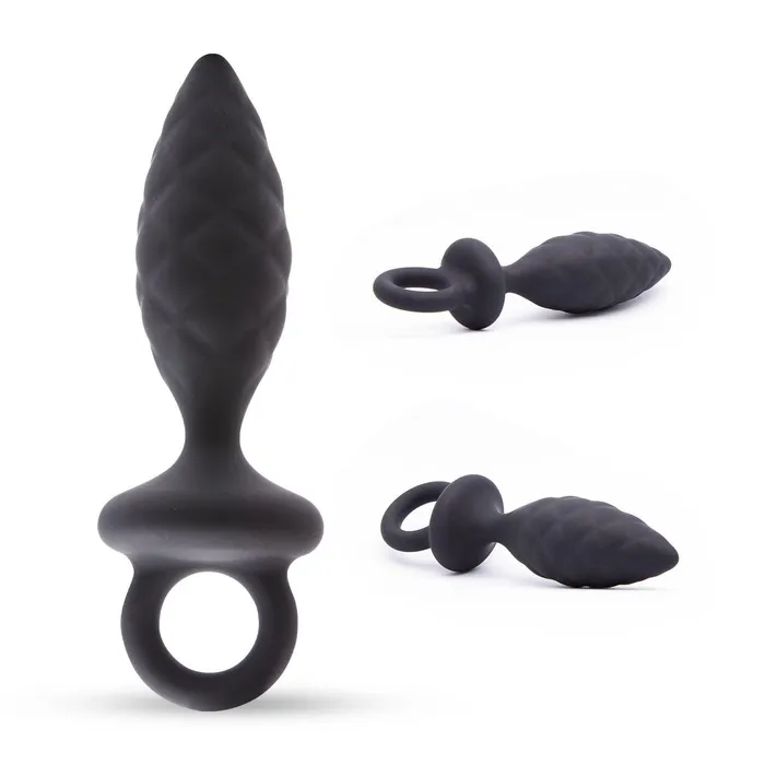 Male Sex Toys Neojoy Neojoy Silicone Anal Plug with Loop Black
