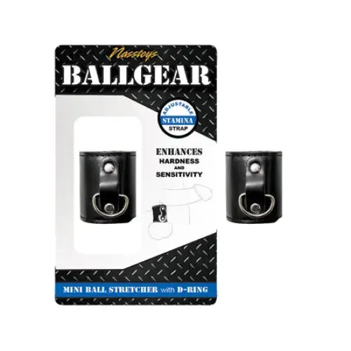 Male Sex Toys Novelties By Nasswalk Ballgear Mini Ball Stretcher With DRing Black Male Sex Toys Novelties By Nasswalk Ballgear Mini Ball Stretcher With DRing Black