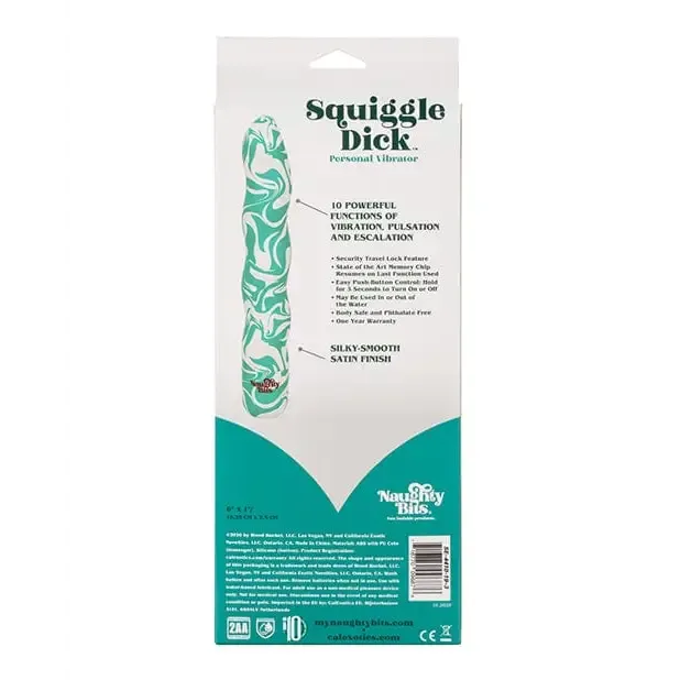Naughty Bits Squiggle Dick Personal Vibrator Turquoise CalExotics Female Sex Toys