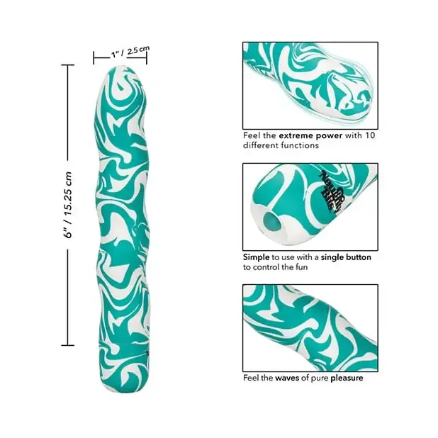 Naughty Bits Squiggle Dick Personal Vibrator Turquoise CalExotics Female Sex Toys