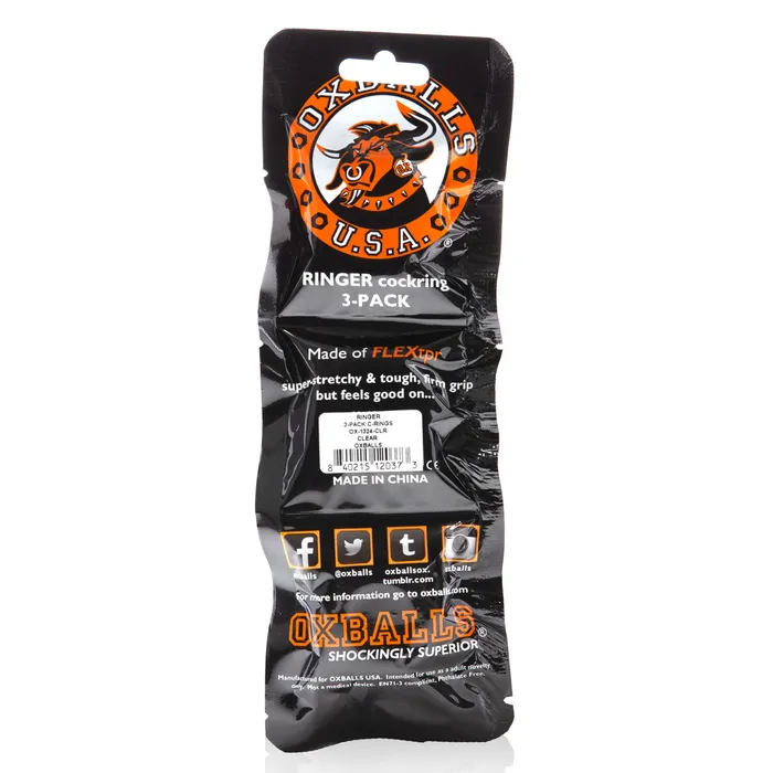 Oxballs Ringer Cockring 3Pack Clear Oxballs Anal