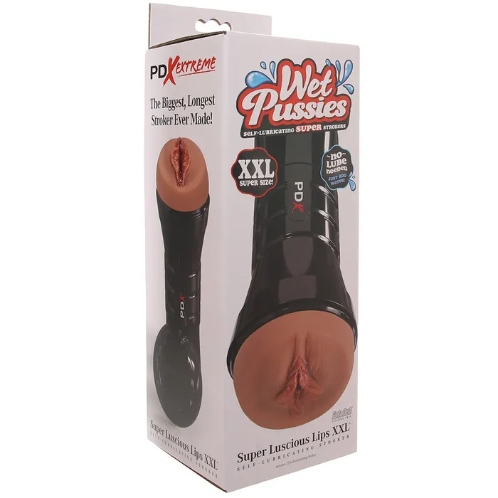 PDX Wet Pussies Super Luscious XXL Stroker in Brown Pipedream Male Sex Toys