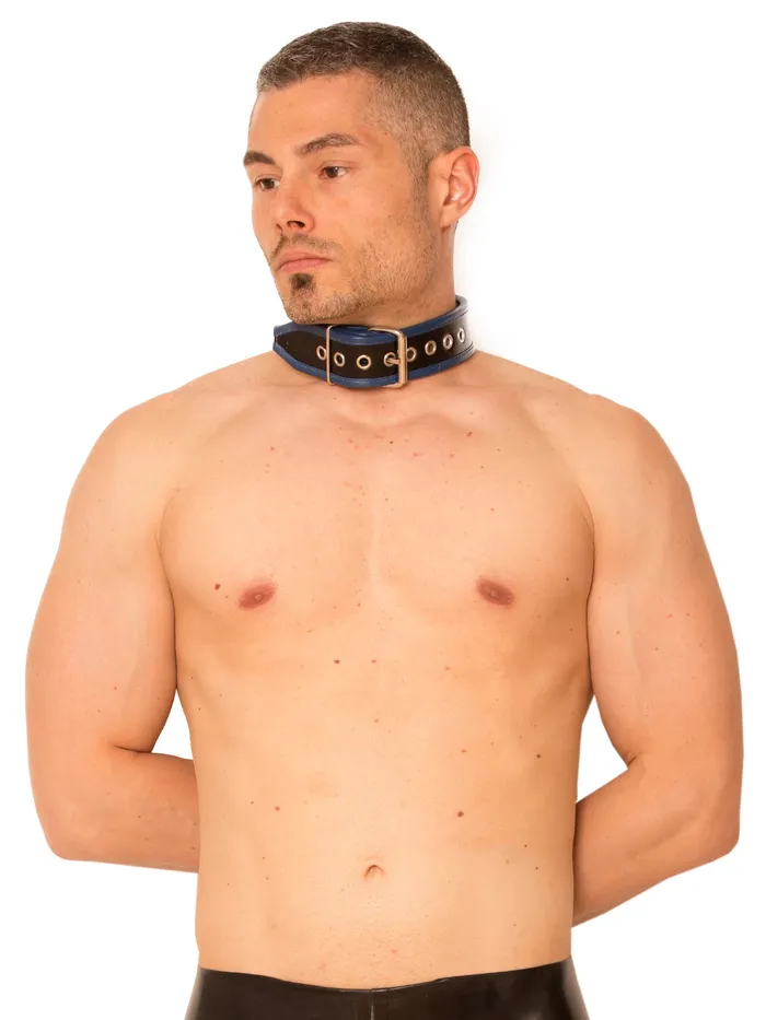 Rouge Garments Black Blue Leather Neck To Wrist Restraint HonourSkintwocom Restraints