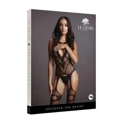SHOTS AMERICA Vibrators Shots Le Desir Suspender Bodystocking Black OS