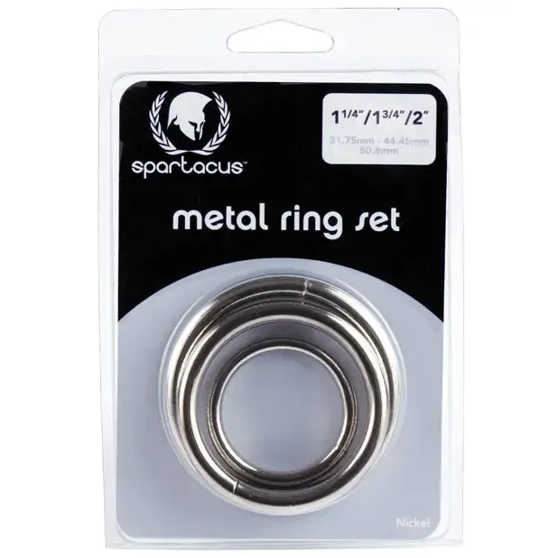 Spartacus Spartacus Metal Cock Ring Set 3 Rings Male Sex Toys