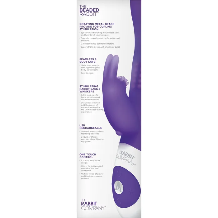 The Rabbit Company The Rabbit Company Beaded Rabbit Vibrator Purple Vibrators