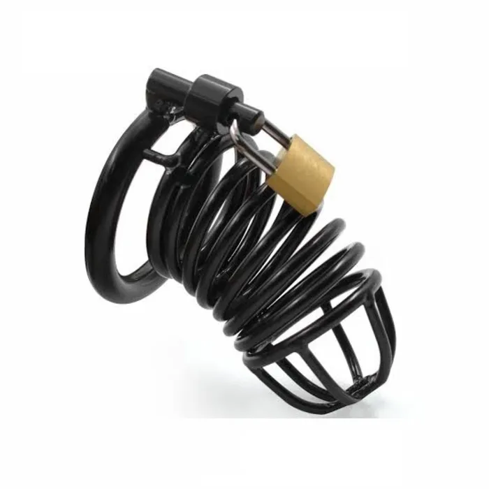 Adultskart Male Sex Toys Steel Chastity Cock Cage Black