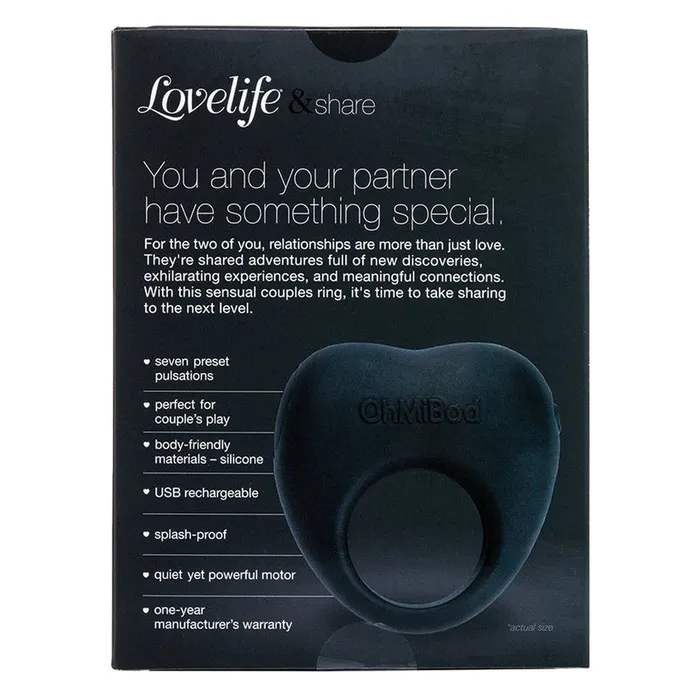 Anal OhMiBod OhMiBod Lovelife Share Couples Ring Vibe Black