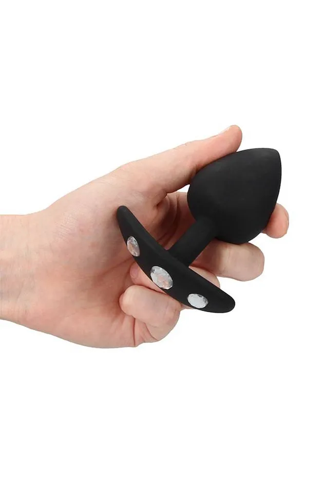 Anal Ouch by Shots Toys Diamond Butt Plug With Handle Black Assorted Shots Toys
